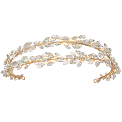 ATHENA COLLECTION - CRYSTALLURE HEADBAND - AHB58 GOLD