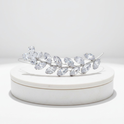 ATHENA COLLECTION - VINTAGE CHIC CLIP - CLIP768 SILVER