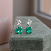 CUBIC ZIRCONIA COLLECTION - DAINTY CRYSTAL DROP EARRINGS -CZER916