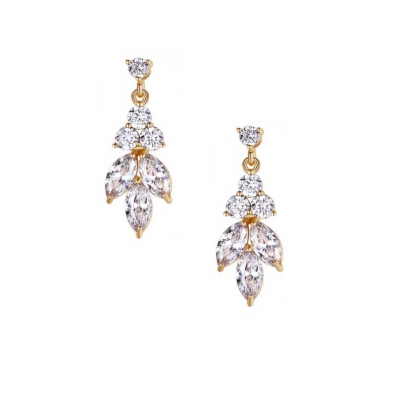 Cubic Zirconia Collection - Dainty Sparkle Drop Earrings - Czer441 Gold ...