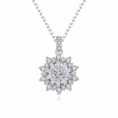 CUBIC ZIRCONIA COLLECTION - CRYSTAL CHIC NECKLACE - CZNK201 SILVER  
