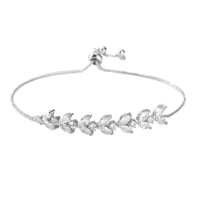 CUBIC ZIRCONIA COLLECTION - SIMULATED DIAMOND BRACELET - CZBR137 SILVER