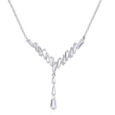 CUBIC ZIRCONIA COLLECTION - CRYSTAL DECO NECKLACE - CZNK 145