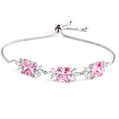 CUBIC ZIRCONIA COLLECTION - PINK DIVINE BRACELET - CZBR139 PINK