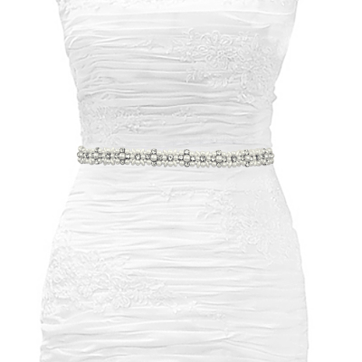 ATHENA COLLECTION - DAINTY DAISY BELT -  (BELT 19 )- IVORY 