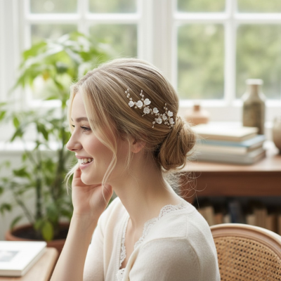 ATHENA COLLECTION - EXQUISITE BOUQUET HAIR PIN SET - (PIN 83) GOLD