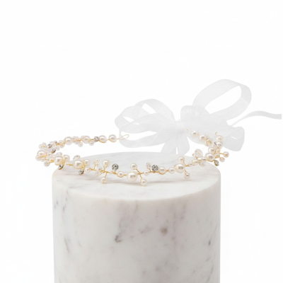 ATHENA COLLECTION - PEARL EMBELLISHED BRIDAL BELT - GOLD (23)