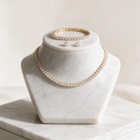CUBIC ZIRCONIA COLLECTION - TIMELESS ELEGANCE SET - CZNK247 GOLD