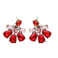 ATHENA COLLECTION - GLAM DIVA EARRINGS - CZER891 RED