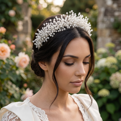 ATHENA COLLECTION - BEJEWELLED HEADBAND - AHB216 SILVER