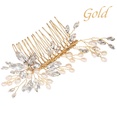ATHENA COLLECTION - SYMPHONY OF PEARL COMB - HC258 GOLD