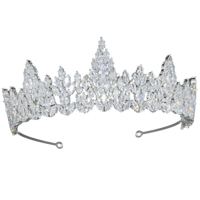 CUBIC ZIRCONIA COLLECTION - LUXE TIARA - AHB159 SILVER 