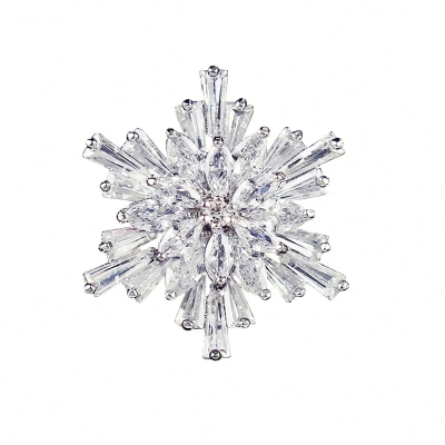 ATHENA COLLECTION - STARBURST CRYSTAL BROOCH - BROOCH70 SILVER