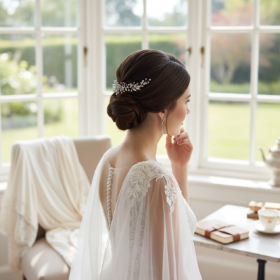 ATHENA COLLECTION - VINTAGE VINE HAIR COMB- HC285 SILVER 