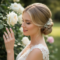 ATHENA COLLECTION - DAINTY PEARL COMB - HC314 SILVER