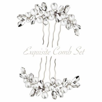 ATHENA COLLECTION - EXQUISITE COMB SET - HC305 SILVER