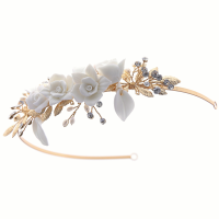 ATHENA COLLECTION - EXQUISITE ROSE HEADBAND - AHB197 GOLD 