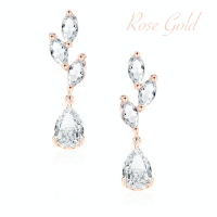 CUBIC ZIRCONIA COLLECTION - DAINTY ELEGANCE EARRINGS - CZER663 ROSE GOLD