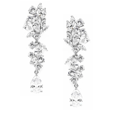 CUBIC ZIRCONIA COLLECTION  - SHIMMERING STARLET EARRINGS - CZER638