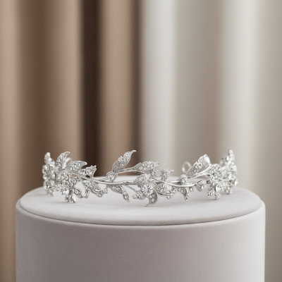 ELITE COLLECTION - VINTAGE VINE TIARA - - EC2 SILVER 