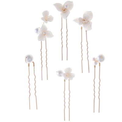 ATHENA COLLECTION - TREASURED PEARL HAIR PINS - PIN77 GOLD