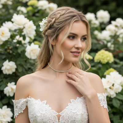 CUBIC ZIRCONIA COLLECTION - CHIC CRYSTAL CHOKER - ADJUSTABLE - GOLD 