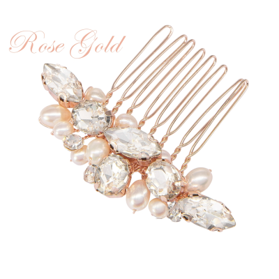 ATHENA COLLECTION - PRETTY PETITE HAIR COMB - HC224 ROSE GOLD 