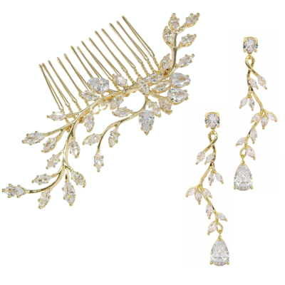 CUBIC ZIRCONIA COLLECTION - CAPTIVATING VINE SET - GOLD