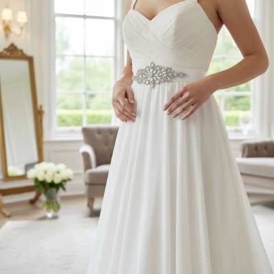 ATHENA COLLECTION - SHIMMERING BRIDAL BELT  - BELT38