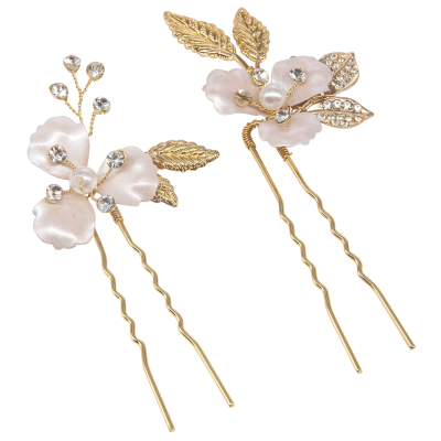 ATHENA COLLECTION - PINK BLUSH HAIR PINS - SAMPLE 42 GOLD 