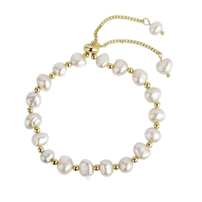 ATHENA COLLECTION - ADJUSTABLE BAROQUE PEARL BRACELET - BR175
