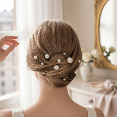 ATHENA COLLECTION - GLAM PEARL PIN COLLECTION - PIN61 SILVER