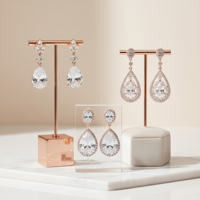 CUBIC ZIRCONIA COLLECTION -GLAM CRYSTAL ROSE GOLD COLLECTION - RG