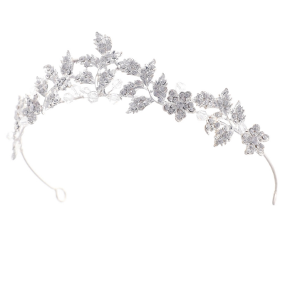 ATHENA COLLECTION - DAINTY VINE TIARA - AHB184 SILVER