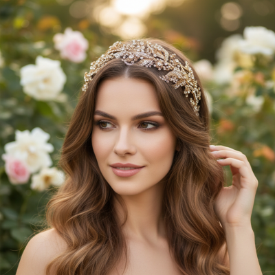 ATHENA COLLECTION - LUXE ANTIQUE GOLD HEADPIECE - HP218 ANTIQUE GOLD 