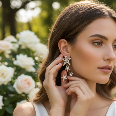 ATHENA COLLECTION - CRYSTAL STARBURST EARRINGS - ER922