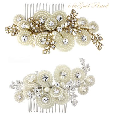 AMELIA LUXE PEARL HAIR COMB SET  - (HC8) SASSB- 