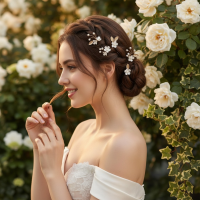 ATHENA COLLECTION - CHIC FLOWER HAIR PINS - SET