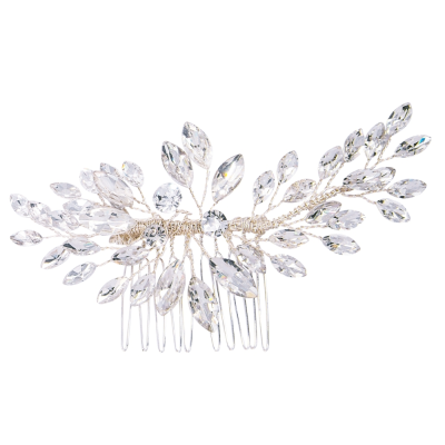ATHENA COLLECTION - GLITZY GLAM HAIR COMB - HC272 SILVER