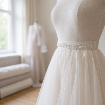 ATHENA COLLECTION - SHIMMERING STARLET  BRIDAL BELT - BELT 45