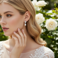 GRACEFUL 925 NATURAL PEARL EARRINGS - CZER515 (SILVER)