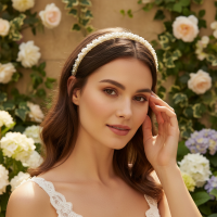 ATHENA COLLECTION - DAINTY PEARL HEADBAND -IVORY