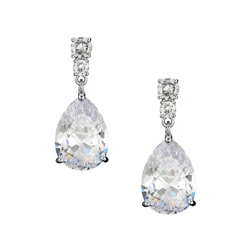 Cubic Zirconia Collection Dainty Crystal Drop Earrings Czer560