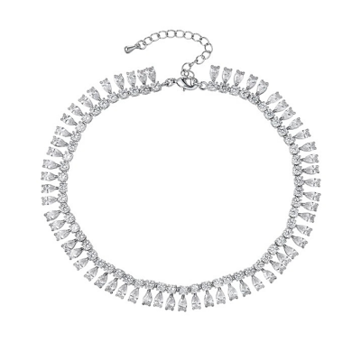 CUBIC ZIRCONIA COLLECTION - STARLET LUXE ANKLET - AK1 SILVER