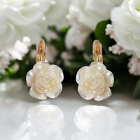 ATHENA COLLECTION - DAINTY ROSE EARRINGS - CZER893 GOLD 