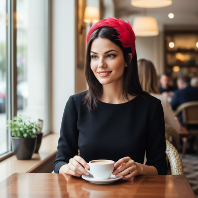ATHENA COLLECTION - LUXE FEATHER HEADBAND - CORAL