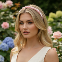 ATHENA COLLECTION - DAINTY PEARL HEADBAND - PINK 