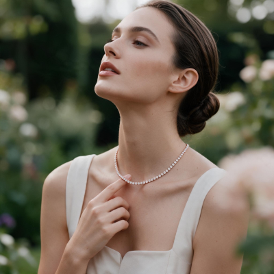 CUBIC ZIRCONIA COLLECTION - CHIC CRYSTAL CHOKER - ADJUSTABLE - GOLD 