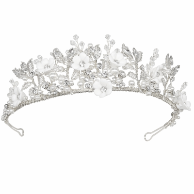 ATHENA COLLECTION - ALLURE LUXE TIARA - SILVER AHB140