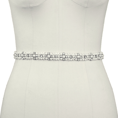 ATHENA COLLECTION - DAINTY DAISY BELT -  (BELT 19 )- IVORY 